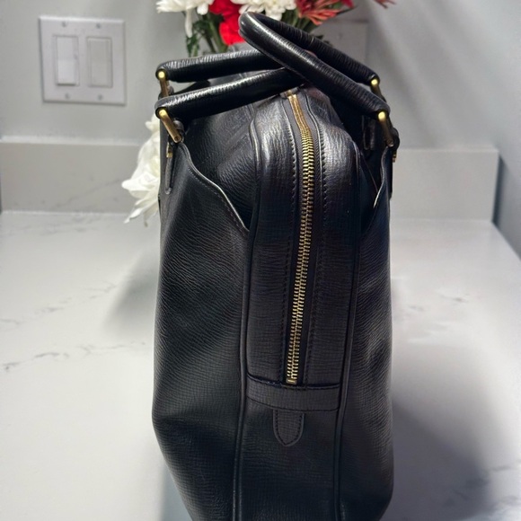 Burberrys Elegant Black Leather Unisex Business Bag EUC - Picture 5 of 14